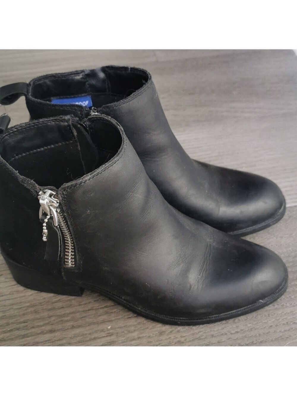 Aldo waterproof black boots, side zip. Size 6. EUC